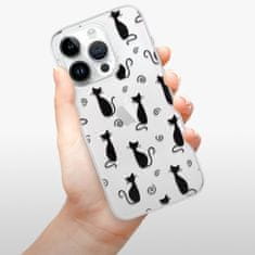 iSaprio Silikónové puzdro - Cat pattern 05 - black pre iPhone 14 Pro