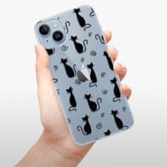 iSaprio Silikónové puzdro - Cat pattern 05 - black pre iPhone 14 Plus