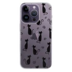 iSaprio Silikónové puzdro - Cat pattern 05 - black pre iPhone 14 Pro