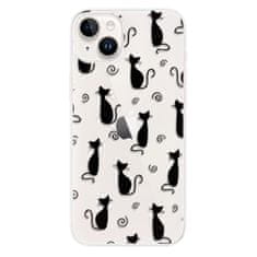 iSaprio Silikónové puzdro - Cat pattern 05 - black pre iPhone 14 Plus