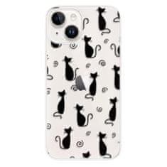 iSaprio Silikónové puzdro - Cat pattern 05 - black pre iPhone 14