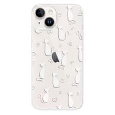 iSaprio Silikónové puzdro - Cat pattern 05 - white pre iPhone 14