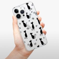 iSaprio Silikónové puzdro - Cat pattern 05 - black pre iPhone 14 Pro Max