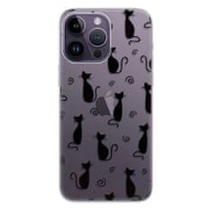 iSaprio Silikónové puzdro - Cat pattern 05 - black pre iPhone 14 Pro Max