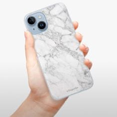 iSaprio Silikónové puzdro - SilverMarble 14 pre iPhone 14
