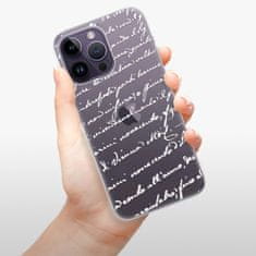 iSaprio Silikónové puzdro - Handwriting 01 - white pre iPhone 14 Pro Max