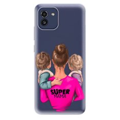 iSaprio Silikónové puzdro - Super Mama - Two Boys pre Samsung Galaxy A03