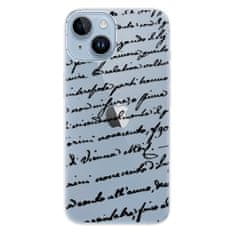 iSaprio Silikónové puzdro - Handwriting 01 - black pre iPhone 14