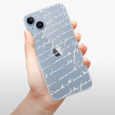 iSaprio Silikónové puzdro - Handwriting 01 - white pre iPhone 14 Plus
