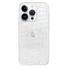 iSaprio Silikónové puzdro - Handwriting 01 - white pre iPhone 14 Pro