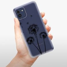 iSaprio Silikónové puzdro - Three Dandelions - black pre Samsung Galaxy A03