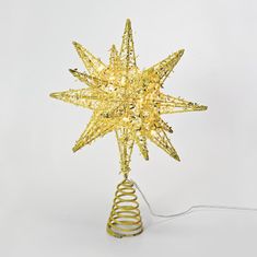 ACA ACA Lighting zlatá hviezda na stromček 20 MINI WW LED na batérie 3xAA, IP20 28x5x20cm X112011272