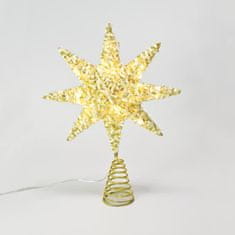 ACA ACA Lighting zlatá hviezda na stromček 20 MINI WW LED na batérie 3xAA, IP20 28x5x20cm X112011271