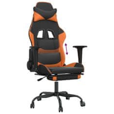 Petromila vidaXL Herná stolička s podnožkou čierna a oranžová umelá koža