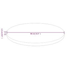 Vidaxl Okrúhla stolová doska bledohnedá Ø80x1,5cm ošetrený masívny dub