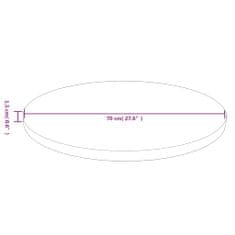 Petromila vidaXL Okrúhla stolová doska tmavohnedá Ø70x1,5cm ošetrený masívny dub