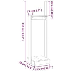 Vidaxl Držiak na polená 33,5x30x110 cm masívna borovica