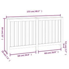 Vidaxl Kryt na radiátor 153x19x84 cm masívna borovica