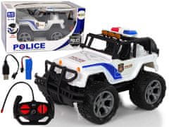 Lean-toys Auto R/C Police Jeep 1:14 diaľkovo ovládané svetelné efekty