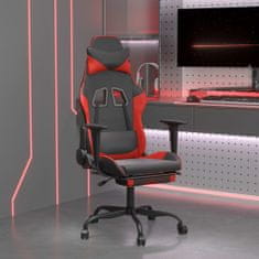 Petromila vidaXL Herná stolička s podnožkou čierna a červená umelá koža