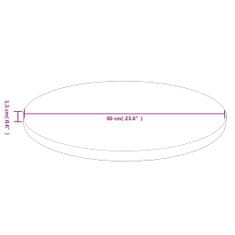 Vidaxl Okrúhla stolová doska bledohnedá Ø60x1,5cm ošetrený masívny dub