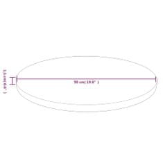 Vidaxl Okrúhla stolová doska tmavohnedá Ø50x1,5cm ošetrený masívny dub