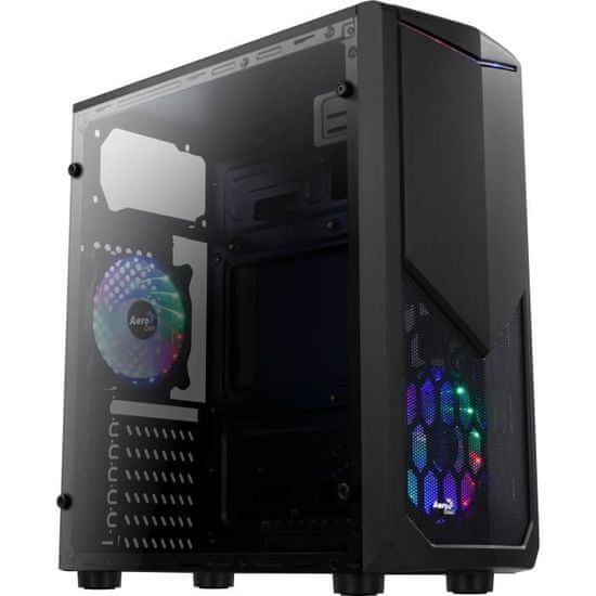 Aerocool AEROCOOL Case bez zdroja Tomahawk A, Medium tower, formát ATX, RGB, čierna