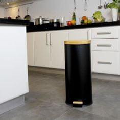 VERVELEY KITCHEN MOVE Koš na kuchynský odpad s lesníckym pedálom, 30 l, čierny matný