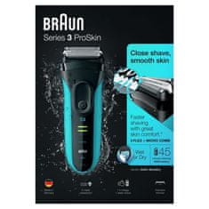 shumee Elektrický holiaci strojček s funkciou nabíjania a mokrého sušenia BRAUN Series 3 ProSkin 3040s - modrý