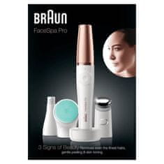 BRAUN Depilátor tváre BRAUN FaceSpa Pro 913, 3 kusy príslušenstva, biely a hnedý