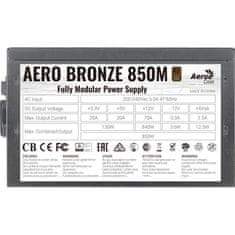 VERVELEY Modulárny PC zdroj, AEROCOOL, Aero Bronze 850M (80 + Bronze), 850W (ACPB-AR85AEC.1M)