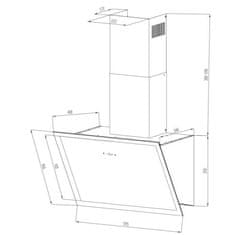 VERVELEY CONTINENTAL EDISON CEH6052FULLB1 nástenný dekoratívny odsávač pár 60 cm, čierne sklo