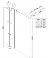 Invena Walk-In, sprchová zástena 100X200cm, 8mm číre sklo, chrómový profil, INV-AK-32-106-O