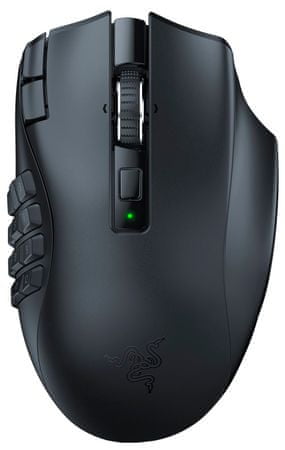 bezdrôtová herná myš optická Razer Naga V2 HyperSpeed (RZ01-03600100-R3G1) snímač Razer Focus Pro 30K odozva nízka 30000 DPI vysoký výkon 60 miliónov kliknutí