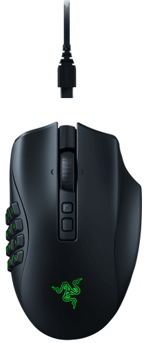 bezdrôtová herná myš optická Razer Naga V2 Pro (RZ01-04400100-R3G1) snímač Razer Focus Pro 30K odozva nízka 30000 DPI vysoký výkon 90 miliónov kliknutí