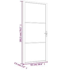Vidaxl Vnútorné dvere 93x201,5 cm biele matné sklo a hliník
