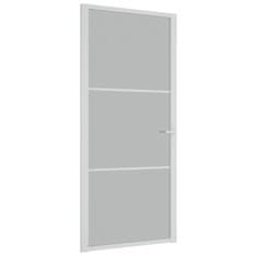 Vidaxl Vnútorné dvere 93x201,5 cm biele matné sklo a hliník