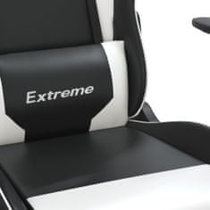 Petromila vidaXL Herná stolička s podnožkou čierna a biela umelá koža