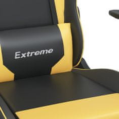 Petromila vidaXL Herná stolička s podnožkou čierna a zlatá umelá koža