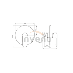 Invena Siros, podomietková 1-výstupová batéria (teleso+krytka), chrómová, INV-BP-90-CO1-A