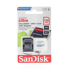 SanDisk Ultra microSDXC 128GB 100MB/s Class 10 UHS-I, s adaptérom