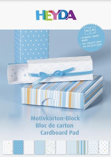 HEYDA Blok farebných papierov A4 - modrý mix 20 listov