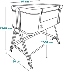 Lionelo Postieľka Luna 2v1 Grey Concrete