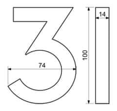 Richter Czech antracitové číslo RN.100LV.3.AL.AM.3D
