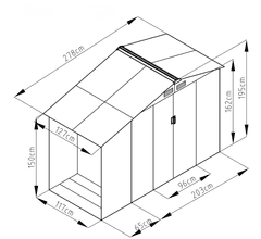 IWHOME Záhradný domček LUCIFER A 3,53 m² antracit IWH-10230025