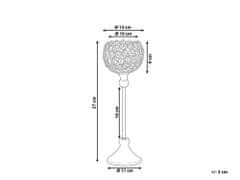 Beliani Strieborný svietnik na čajovú sviečku 27 cm ESTERNAY