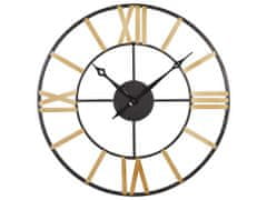 Beliani Nástenné hodiny 80 cm čierna/zlatá VALSOT