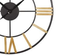 Beliani Nástenné hodiny 80 cm čierna/zlatá VALSOT