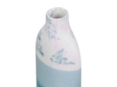 Beliani Keramická váza na kvety 35 cm biela / modrá CALLIPOLIS