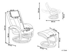 Beliani Masážne kreslo z umelej kože s podnožkou béžové MAJESTIC